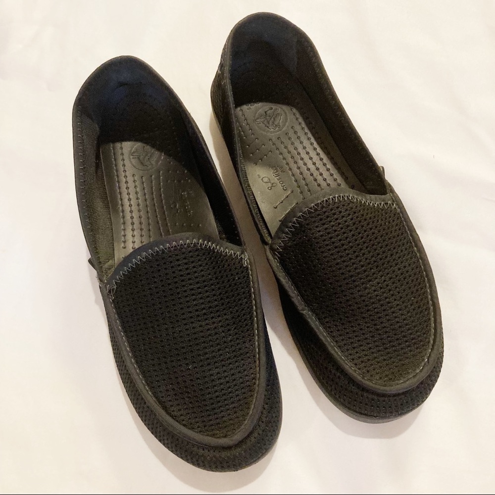 CROCS Black Mesh Neoprene Slip-ons Black SZ 9
